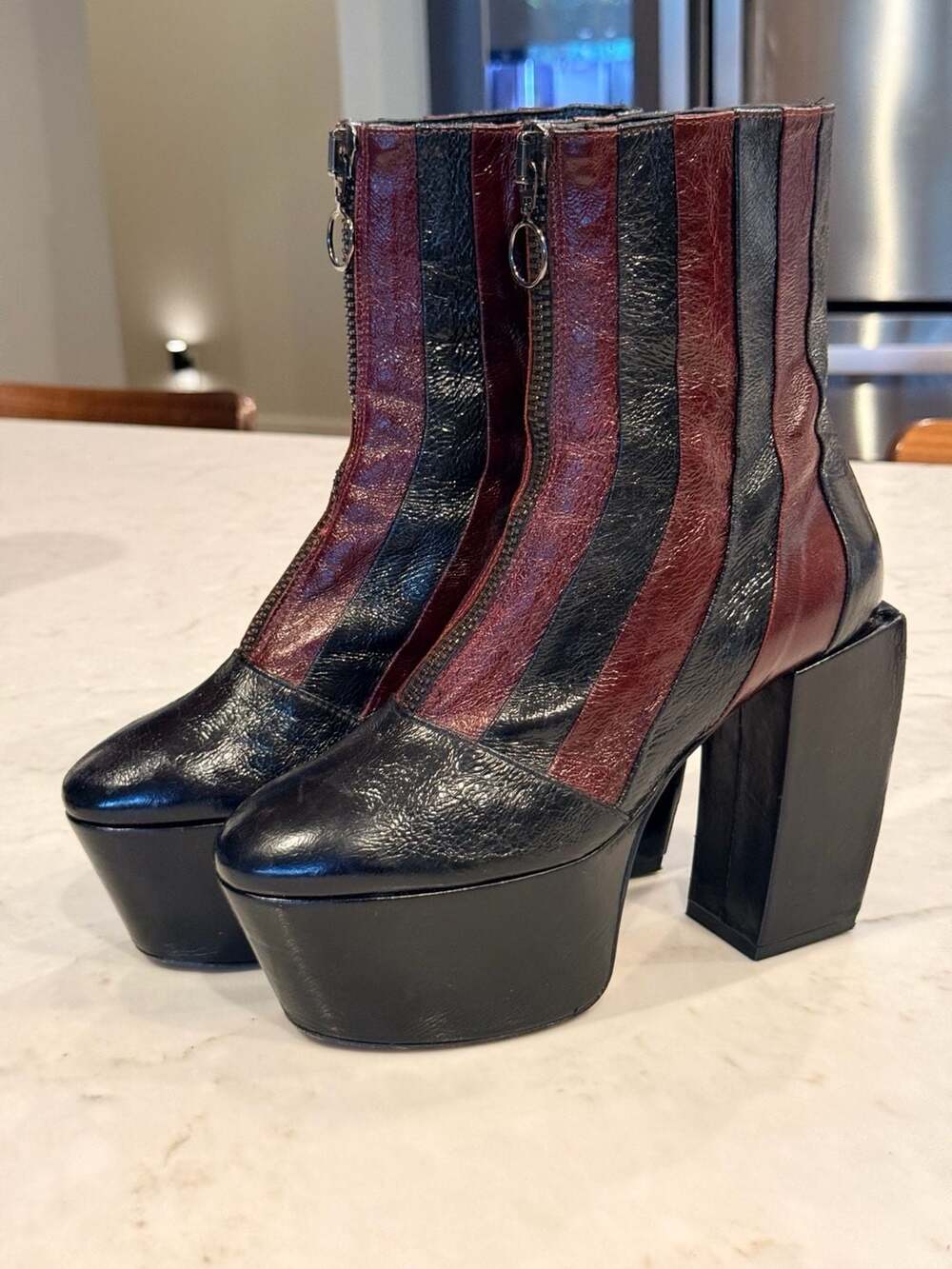 DROMe Italy Platform Ankle Boots EU 36 US 6 Leather